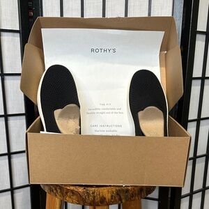 Rothy's NEW in Box Black Knit Slip on Mesh Sneakers Recycled Size 11.5